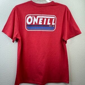 O'Neill Est. 52 Mens Red Casual Short Sleeve T Shirt Sz. Large L